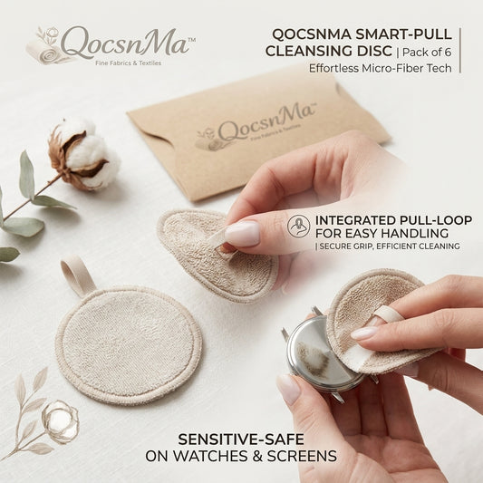 QocsnMa™ 6-Pack Smart-Pull Microfiber Cleansing Discs – Scratch-Free Screen Cleaner & Watch Polishing Pads with Integrated Finger Loop | Premium Micro-Fiber Cleaning Cloth for Camera Lenses, Eyeglasses, Phones & Delicate Surfaces